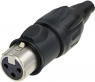 XLR jack, 3 pole, gold-plated, 1.5 mm², AWG 16, metal, NC3FX-TOP