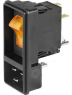 Panel plug C20, 2 pole, screw mounting, plug-in connection, black, EF11.2561.0010.01