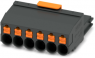 Socket header, 6 pole, pitch 6.35 mm, straight, black/orange, 1233124