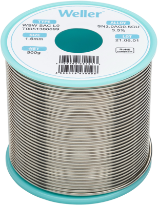 WSW SAC L0 1,6MM 500G Weller Solder Wires Image 1