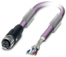 Sensor actuator cable, M12-cable socket, straight to open end, 5 pole, 10 m, PUR, purple, 4 A, 1518232