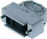 D-Sub connector housing, size: 2 (DA), straight 180°, cable Ø 3.3 to 8.5 mm, thermoplastic, silver, 09670150443160