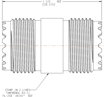 083-1J Amphenol RF Coaxial Adapters Image 2