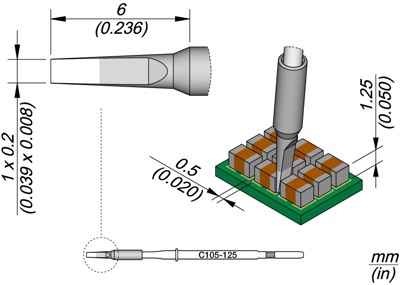 C105125 JBC Soldering tips, desoldering tips and hot air nozzles