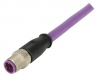 Sensor actuator cable, M12-cable plug, straight to M12-cable socket, straight, 4 pole, 1.5 m, TPE, purple, 21348889487015