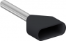 Insulated twin wire end ferrule, 1.5 mm², 15 mm long, NF C 63-023, black, AZ5DE0151