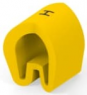 PVC cable maker, imprint "H", (L x W x H) 4.75 x 4.5 x 5.8 mm, max. bundle Ø 5.7 mm, yellow, EC0890-000