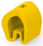 PVC cable maker, imprint "H", (L x W x H) 4.75 x 4.5 x 6.3 mm, max. bundle Ø 6.3 mm, yellow, EC1099-000