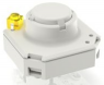 Short-stroke pushbutton, Form A (N/O), 100 mA/35 V, illuminated, yellow, actuator (white), 2.9 N, THT