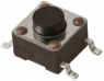 Short-stroke pushbutton, 1 Form A (N/O), 50 mA/12 VDC, unlit , brown, actuator (gray, L 0.7 mm), 1.56 N, SMD