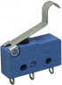 Subminiature snap-action switch, On-On, solder connection, roller hinge lever, 0.6 N, 6 (2) A/250 VAC, IP40
