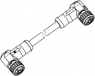 Sensor actuator cable, M12-cable socket, angled to M12-cable socket, angled, 4 pole, 0.5 m, PUR, green, 21349595477005