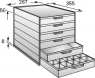 Drawer insert, white, (L x W x D) 340 x 250 x 53 mm, TE 4-60