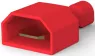 Insulated flat plug sleeve, 6.35 x 0.81 mm, 0.32 to 0.82 mm², AWG 22 to 18, brass, red, 2-520102-1