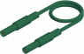 Measuring lead with (4 mm plug, spring-loaded, straight) to (4 mm plug, spring-loaded, straight), 0.5 m, green, silicone, 1.0 mm², CAT III