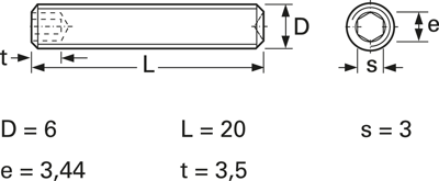 DIN 916 M6X20 45H:A2K Screws, Threaded Rods