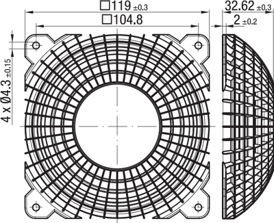 FG 119 ebm-papst Finger Guards, Fan Covers Image 2