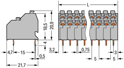 250-705 WAGO PCB Terminal Blocks Image 2