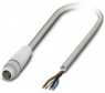 Sensor actuator cable, M8-cable plug, straight to open end, 4 pole, 1.5 m, PP-EPDM, gray, 4 A, 1406835