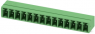Pin header, 14 pole, pitch 3.81 mm, angled, green, 1803390