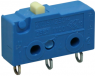 Subminiature snap-action switch, On-On, solder connection, pin plunger, 1.5 N, 2 (1) A/250 VAC, IP40