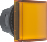 Signal light, illuminable, waistband square, orange, front ring black, mounting Ø 22 mm, ZB5CV053