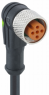 Sensor actuator cable, M12-cable socket, angled to open end, 4 pole, 5 m, PUR, black, 4 A, 1206 04 L2 301 5M