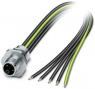 Sensor actuator cable, M12-flange plug, straight to open end, 5 pole, 0.2 m, 12 A, 1425635