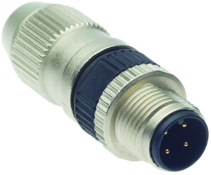 Plug, M12, 4 pole, IDC connection, screw locking, straight, 21031111405