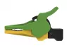 Safety alligator clip, green/yellow, max. 34 mm, L 88.5 mm, CAT III, CAT IV, socket 4 mm, SAK 9230 NI / GNGE