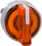 Selector switch, illuminable, groping, waistband round, orange, front ring silver, 3 x 45°, mounting Ø 22 mm, ZB4BK1853