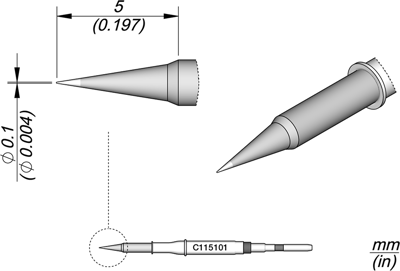 C115101 JBC Soldering tips, desoldering tips and hot air nozzles