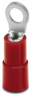 Insulated ring cable lug, 0.5-1.5 mm², AWG 20 to 16, 3.2 mm, M3, red