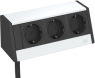 Table power strip, 3-way, 3 m, black/silver, 6116939