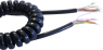 PVC Microphone cable, coiled, 6 x 0.11 mm², black