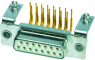 D-Sub socket, 15 pole, standard, equipped, angled, solder pin, 09642147212