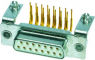 D-Sub socket, 37 pole, standard, equipped, angled, solder pin, 09644147212