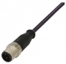 Sensor actuator cable, M12-cable plug, straight to open end, 4 pole, 1.5 m, PUR, black, 21347800474015