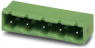Pin header, 2 pole, pitch 7.62 mm, angled, green, 1728853
