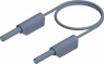 Measuring lead with (2 mm plug, spring-loaded, straight) to (2 mm plug, spring-loaded, straight), 1 m, gray, PVC, 1.0 mm², CAT III