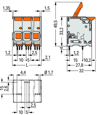 2616-1102/010-000 WAGO PCB Terminal Blocks Image 2