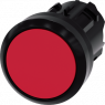 Pushbutton, unlit, latching, waistband round, red, mounting Ø 22.3 mm, 3SU1000-0AA20-0AA0