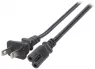 Device connection line, USA, plug type A, straight on C7 jack, straight, black, 1.8 m