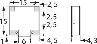 LSF-15SMD, 8 OHM EKULIT Acoustic Signal Transmitters Image 2