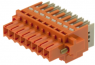 Socket header, 2 pole, pitch 3.5 mm, straight, orange, 1751450000