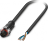 Sensor actuator cable, M12-cable plug, straight to open end, 5 pole, 1.5 m, PUR, black gray, 4 A, 1393925