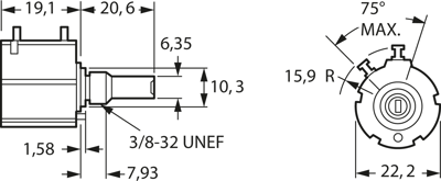 8136R10KL.25 BI Technologies Potentiometers Image 2