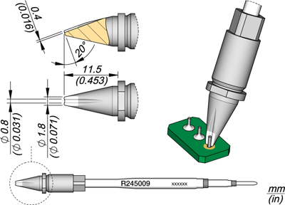 R245009 JBC Soldering tips, desoldering tips and hot air nozzles