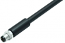 Sensor actuator cable, M8-cable plug, straight to open end, 3 pole, 2 m, PUR, black, 4 A, 77 3505 0000 50703-0200