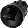 Toggle switch, unlit, latching, waistband round, black, front ring black, mounting Ø 22.3 mm, 3SU1000-3EA10-0AA0